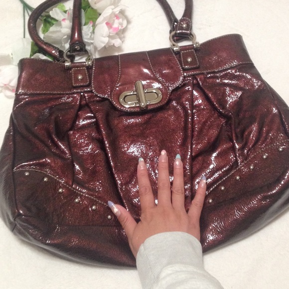 NUOVEDIVE Italian BRONZE BROWN Shiny Genuine LEATHER SHOULDER BAG - Picture 14 of 15